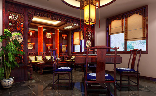 札达古典中式风格茶楼包间设计装修效果图